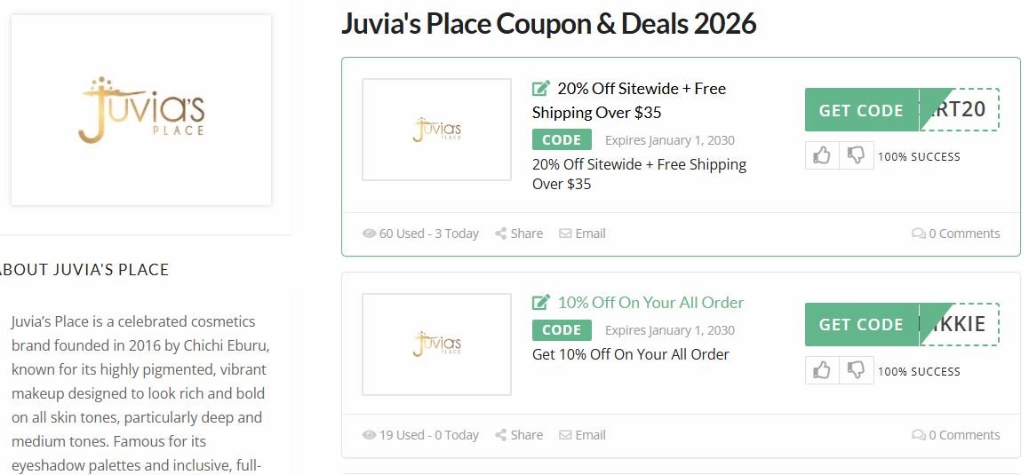 Juvia's Place Coupon & Deals 2026