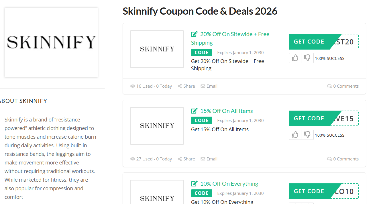 Skinnify Coupon Code