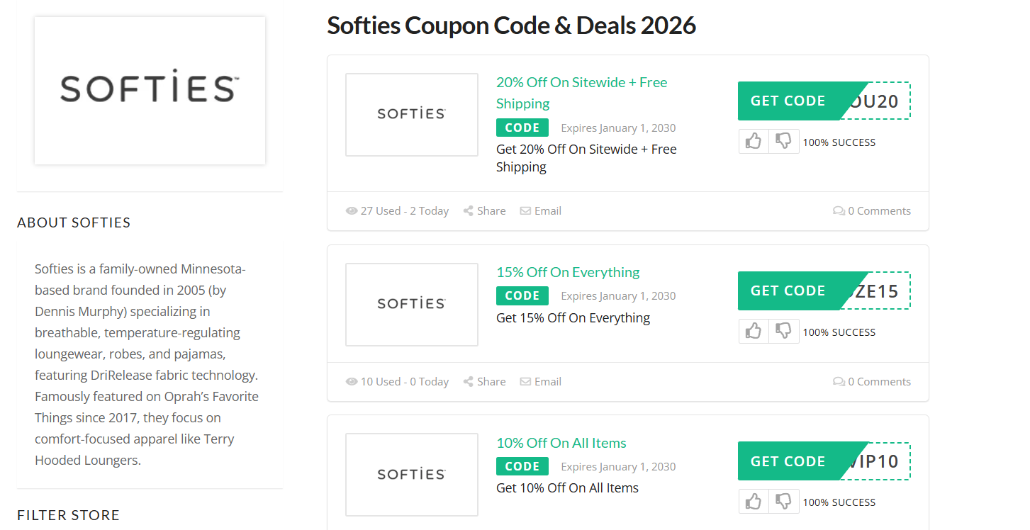 Softies Coupon Code